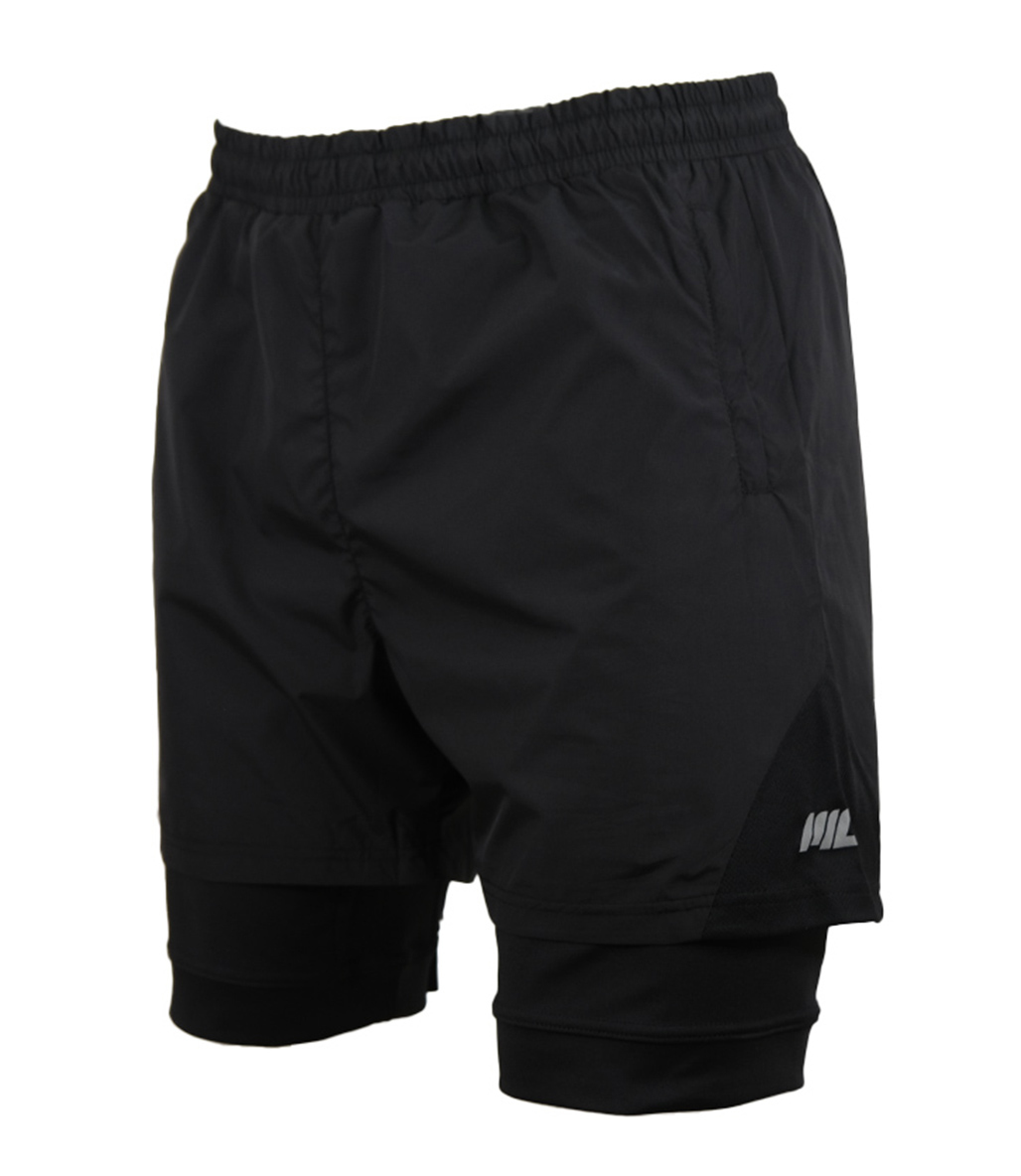 MuscleCloth Training 2 in 1 Erkek Taytlı Şort Siyah