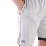 MuscleCloth 2 in 1 Erkek Taytlı Stretch Şort Açık Gri
