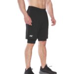 MuscleCloth 2 in 1 Erkek Taytlı Stretch Şort Siyah