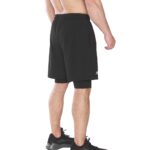 MuscleCloth 2 in 1 Erkek Taytlı Stretch Şort Siyah