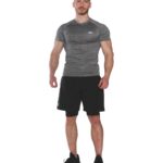 MuscleCloth 2 in 1 Erkek Taytlı Stretch Şort Siyah