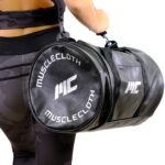 MuscleCloth Deri Silindir Çanta Siyah