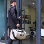 MuscleCloth Elite Duffel Bag Silindir Spor Çanta Bej