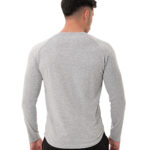 MuscleCloth Elite Reglan Uzun Kollu T-Shirt Gri Melanj