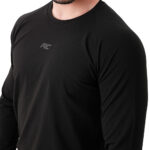 MuscleCloth Elite Reglan Uzun Kollu T-Shirt Siyah