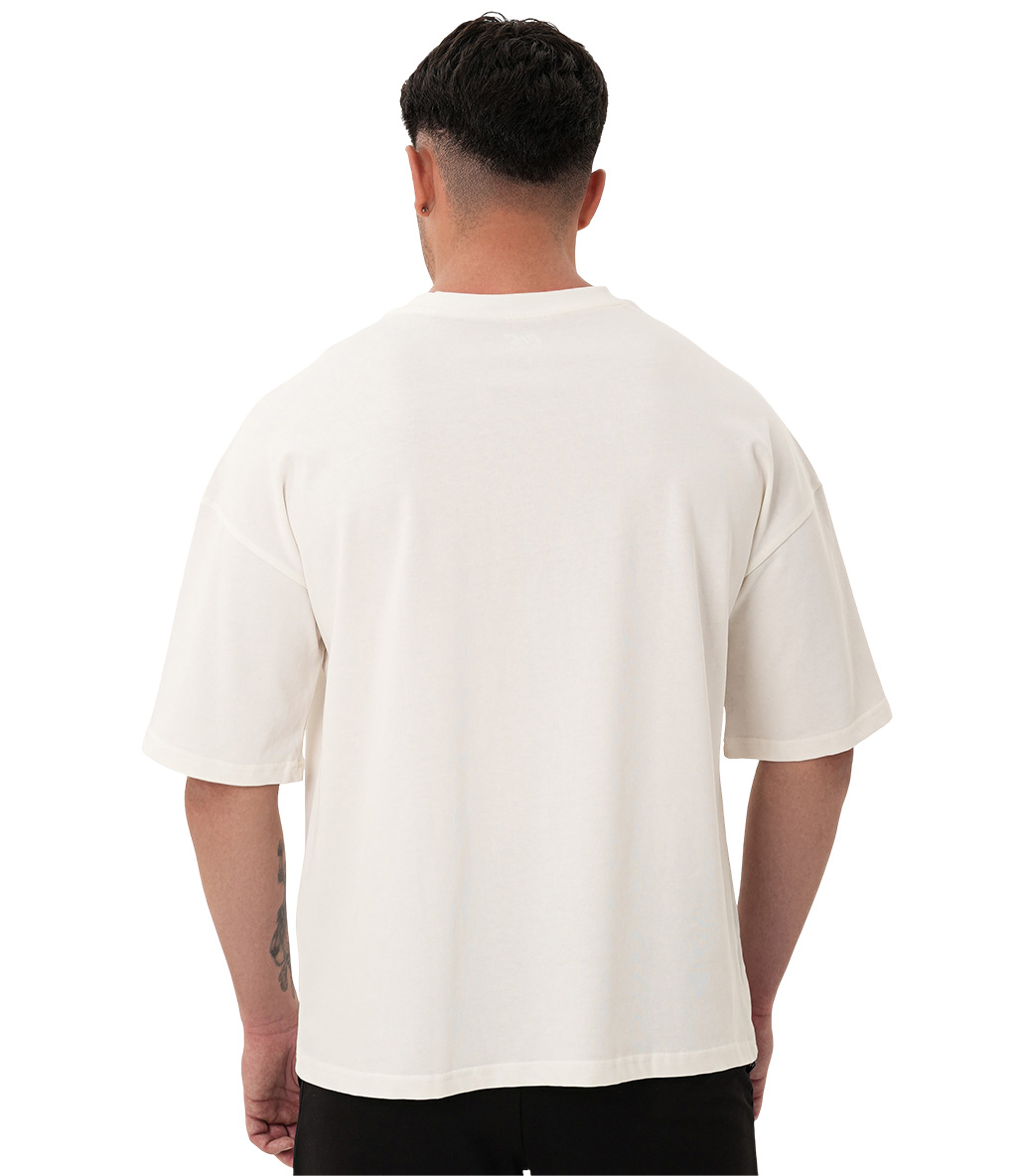 MuscleCloth Icon Heavyweight Oversize T-Shirt Kırık Beyaz