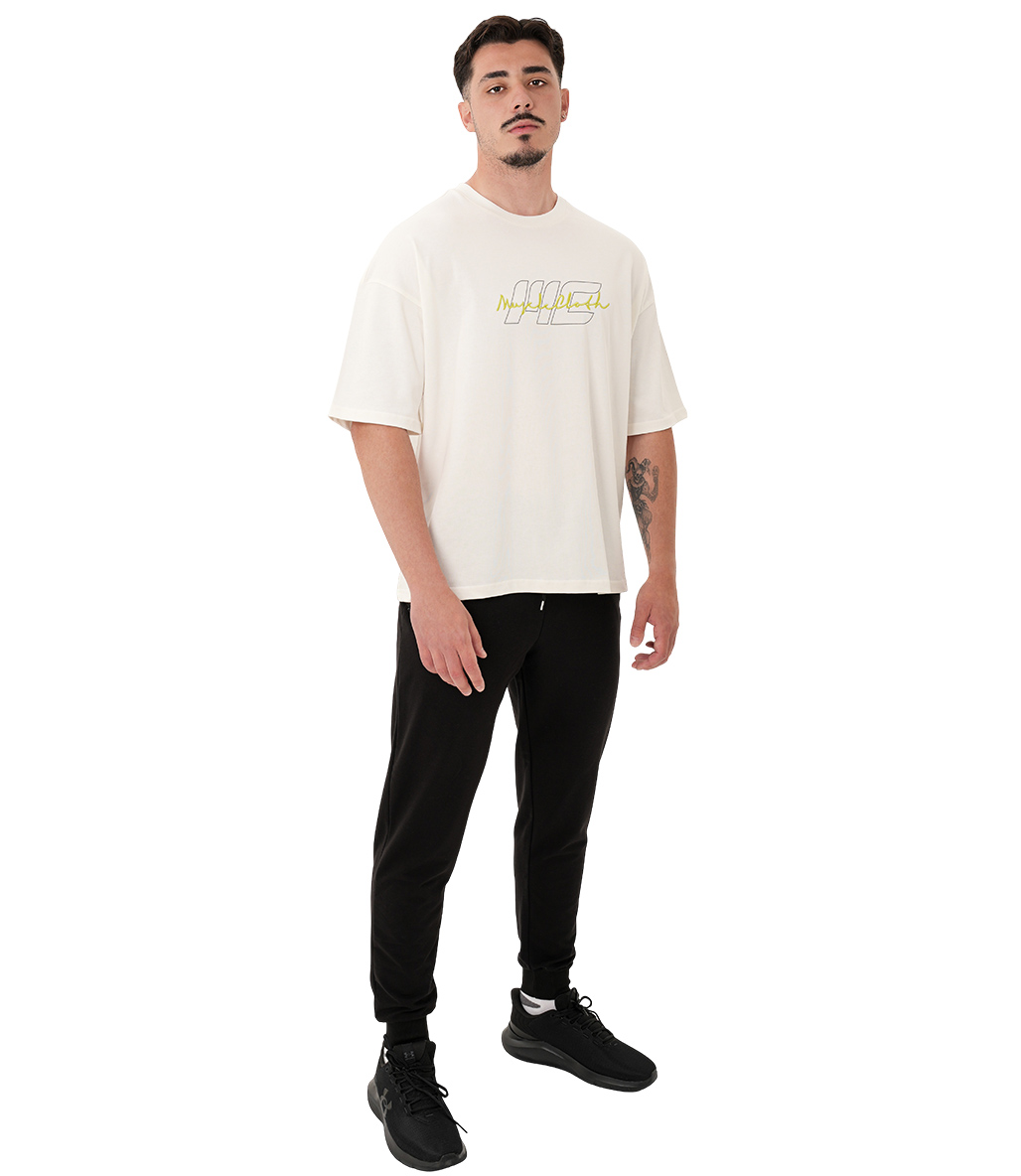 MuscleCloth Icon Heavyweight Oversize T-Shirt Kırık Beyaz