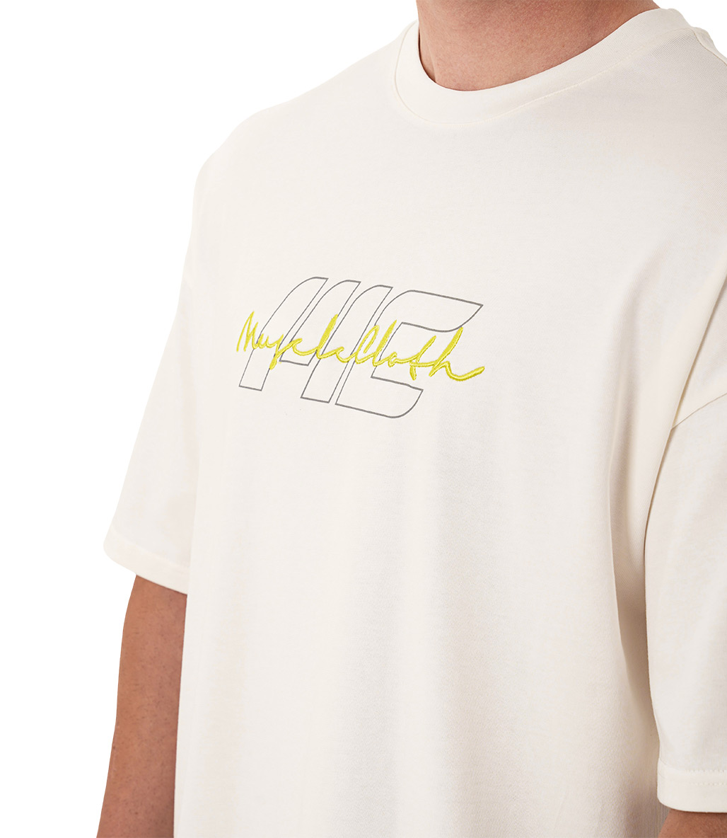 MuscleCloth Icon Heavyweight Oversize T-Shirt Kırık Beyaz