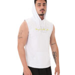 MuscleCloth Icon Kapüşonlu Kolsuz T-Shirt Beyaz