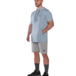 MuscleCloth MC-X Kapüşonlu Kısa Kollu Sweatshirt Açık Mavi