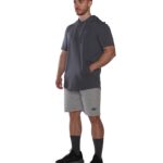 MuscleCloth MC-X Kapüşonlu Kısa Kollu Sweatshirt Füme