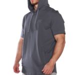 MuscleCloth MC-X Kapüşonlu Kısa Kollu Sweatshirt Füme