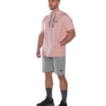 MuscleCloth MC-X Kapüşonlu Kısa Kollu Sweatshirt Somon