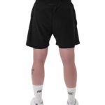 MuscleCloth Performance 2 In 1 Erkek Taytlı Şort Siyah