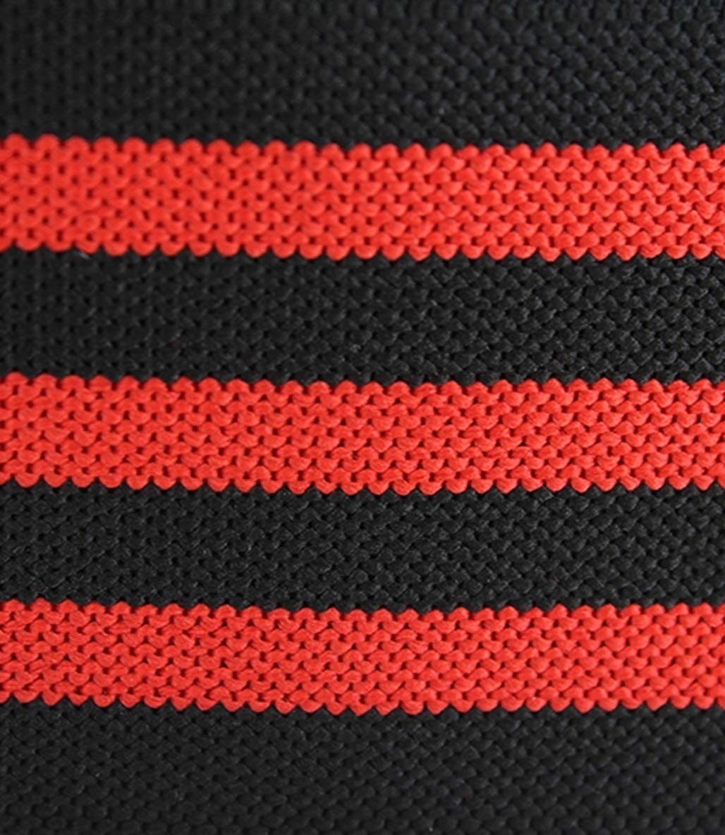 MuscleCloth Pro Knee Wraps Diz Bandajı 2’Li Paket – Cırt Bantlı Siyah Kırmızı