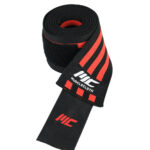 MuscleCloth Pro Knee Wraps Diz Bandajı 2’Li Paket – Cırt Bantlı Siyah Kırmızı