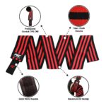 MuscleCloth Pro Knee Wraps Diz Bandajı 2’Li Paket – Cırt Bantlı Siyah Kırmızı