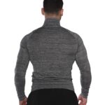 MuscleCloth Pro Stretch Fermuarlı Uzun Kollu T-Shirt Füme