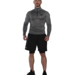 MuscleCloth Pro Stretch Fermuarlı Uzun Kollu T-Shirt Füme