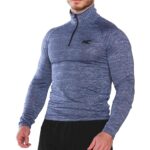 MuscleCloth Pro Stretch Fermuarlı Uzun Kollu T-Shirt Lacivert