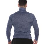 MuscleCloth Pro Stretch Fermuarlı Uzun Kollu T-Shirt Lacivert