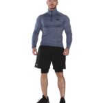 MuscleCloth Pro Stretch Fermuarlı Uzun Kollu T-Shirt Lacivert