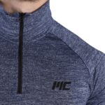 MuscleCloth Pro Stretch Fermuarlı Uzun Kollu T-Shirt Lacivert