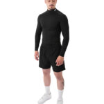 MuscleCloth Tech Mock Uzun Kollu T-Shirt Siyah