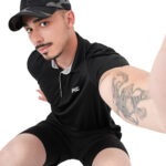 MuscleCloth Tech Polo Yaka T-Shirt Siyah