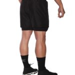 MuscleCloth Training 2 in 1 Erkek Taytlı Şort Siyah