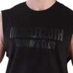 MuscleCloth Training Club Drop Arm Kolsuz T-Shirt Siyah