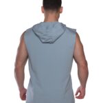 MuscleCloth Training Club Kapüşonlu Kolsuz Sweatshirt Açık Mavi