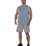 MuscleCloth Training Club Kapüşonlu Kolsuz Sweatshirt Açık Mavi