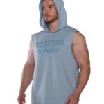 MuscleCloth Training Club Kapüşonlu Kolsuz Sweatshirt Açık Mavi