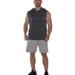 MuscleCloth Training Club Kapüşonlu Kolsuz Sweatshirt Füme