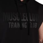 MuscleCloth Training Club Kapüşonlu Kolsuz Sweatshirt Siyah