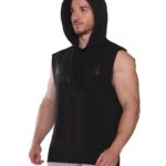 MuscleCloth Training Club Kapüşonlu Kolsuz Sweatshirt Siyah