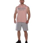 MuscleCloth Training Club Kapüşonlu Kolsuz Sweatshirt Somon