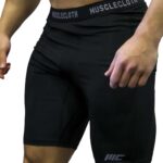 MuscleCloth Training Erkek Şort Tayt Siyah