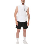MuscleCloth Training Kapüşonlu Kolsuz T-Shirt Beyaz