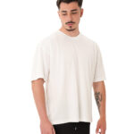 MuscleCloth Washed Oversize T-Shirt Kırık Beyaz
