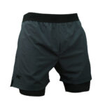 MuscleCloth Performance 2 In 1 Erkek Taytlı Şort Gri Siyah