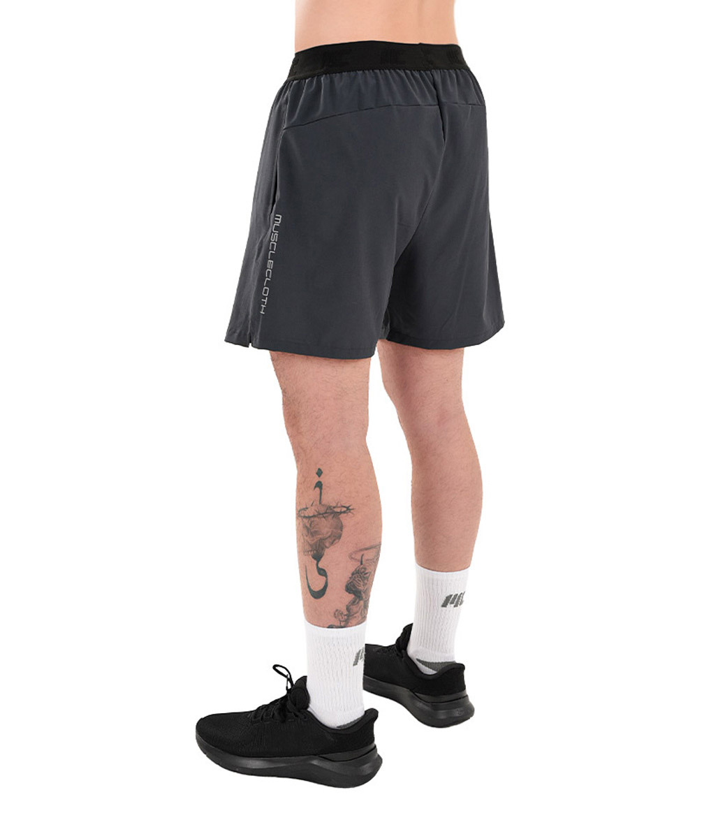 MuscleCloth Performance 2 In 1 Erkek Taytlı Şort Gri Siyah