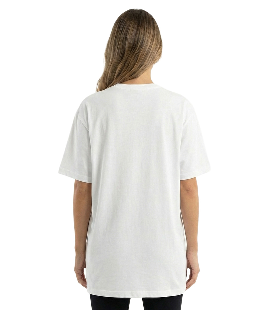 MuscleCloth Training Kadın Oversize T-Shirt Kırık Beyaz