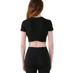 MuscleCloth Aura Cross Crop T-Shirt Siyah