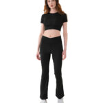 MuscleCloth Aura Cross Crop T-Shirt Siyah