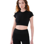 MuscleCloth Nova Seamless Crop T-Shirt Siyah