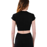 MuscleCloth Nova Seamless Crop T-Shirt Siyah