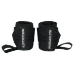 MuscleCloth Big Grip Pro Lifting Straps + Pro Wrist Wraps Seti Siyah